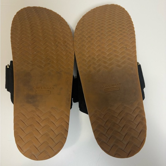 Cole Haan Black Suede Double-Strap Platform Sandals. Velcro Straps for Comfort. - Picture 7 of 13
